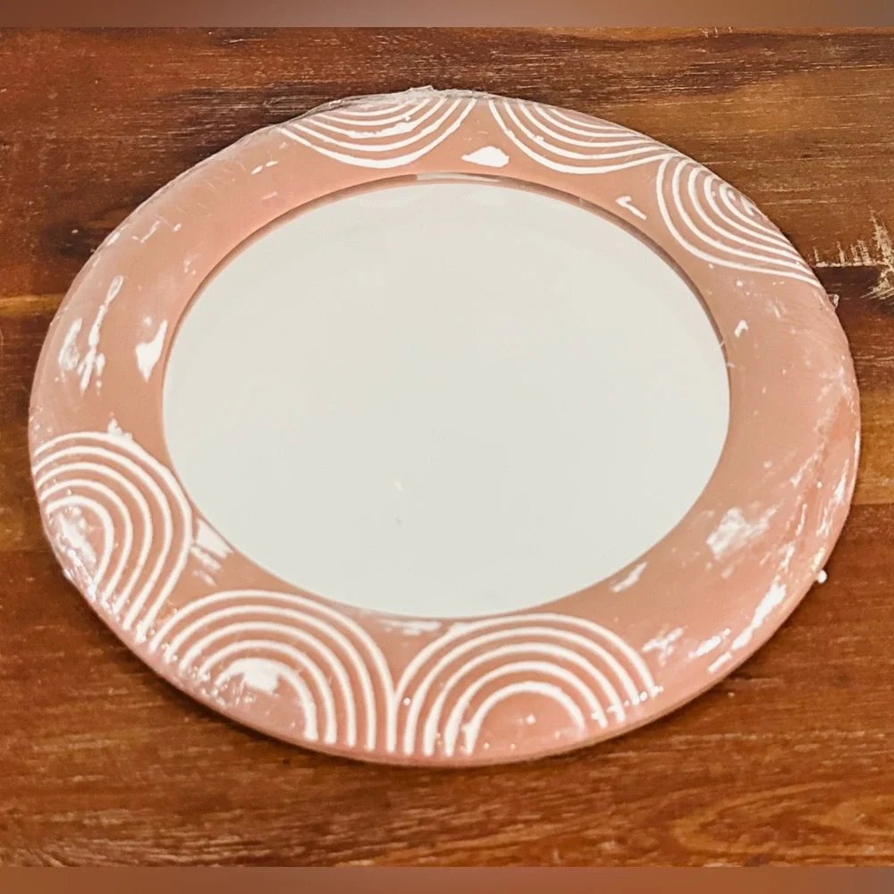 2 NWT Target Bullseye Rustic Boho Terra Cotta Decorative Mirrors 9” Rare